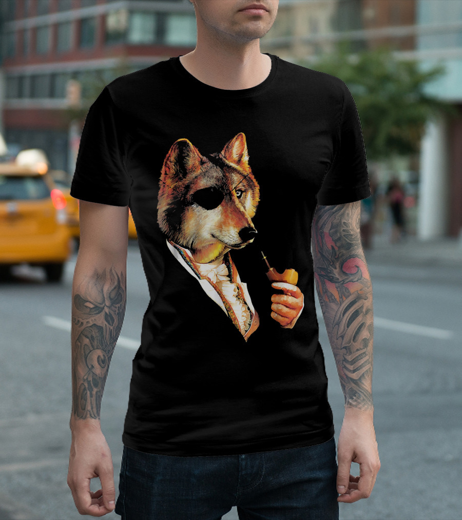 The Wolf Father Pipe Smoking Aristocrat T-Shirt