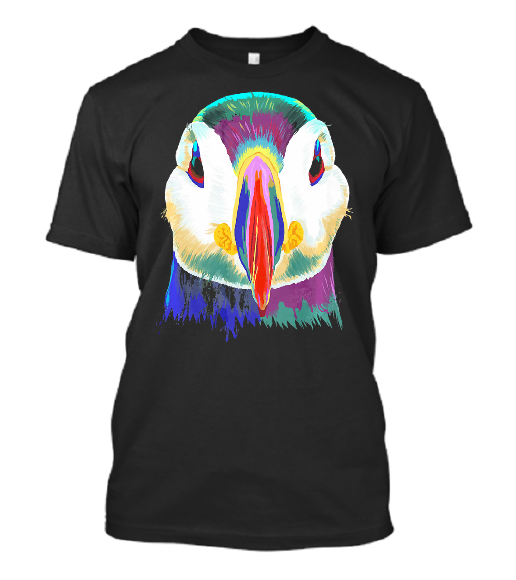 Puffin Vibrant Colorful Artful Close-Up Head T-Shirt