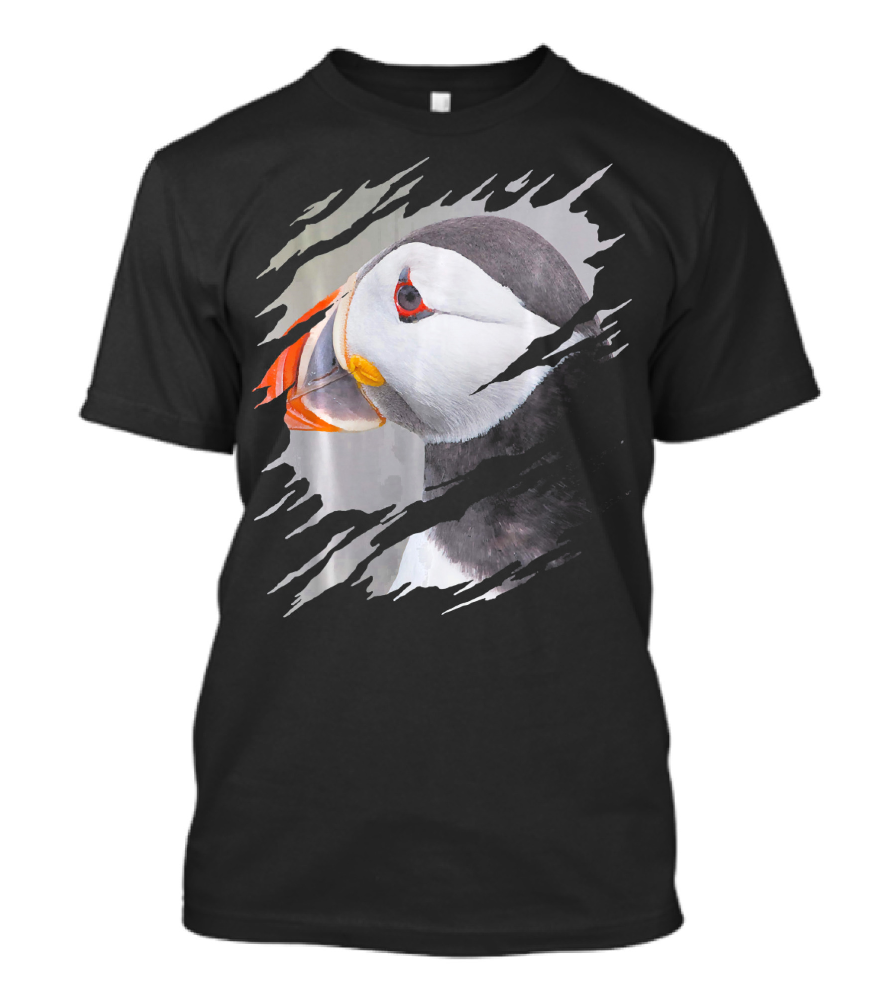 Puffin Bird Ripped Effect T-Shirt