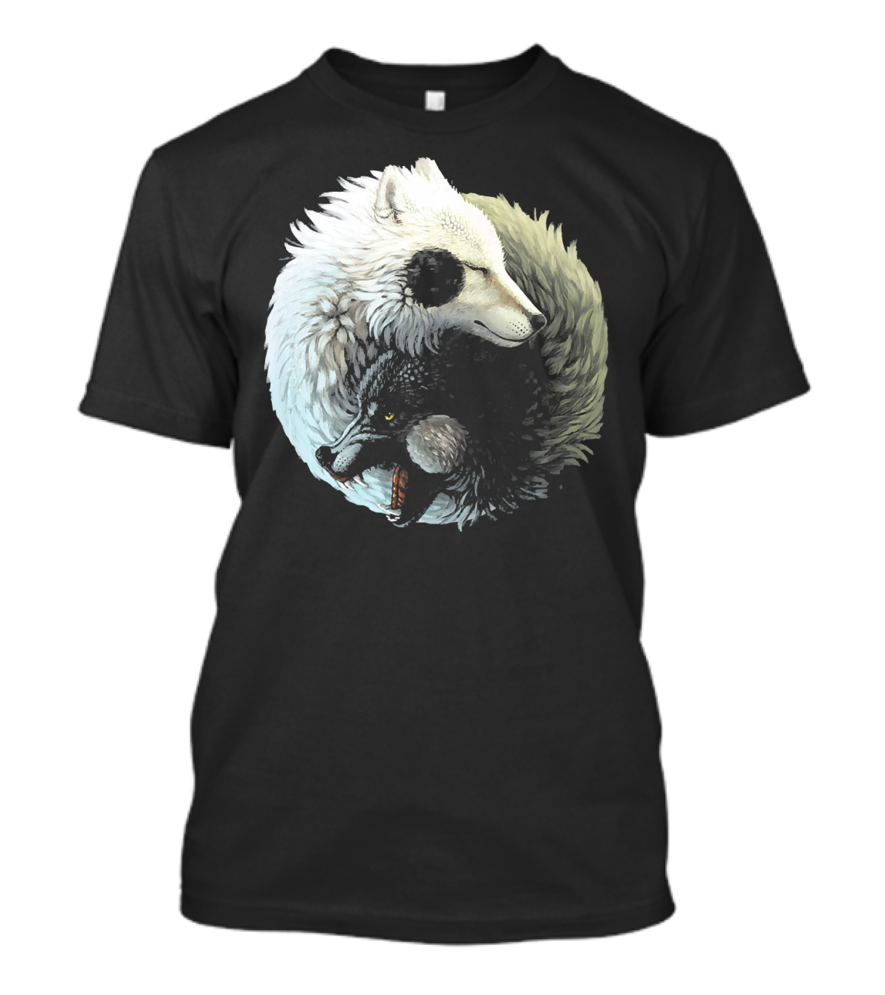 Dreaming Yin Yang Dragon Wolf Harmony T-Shirt