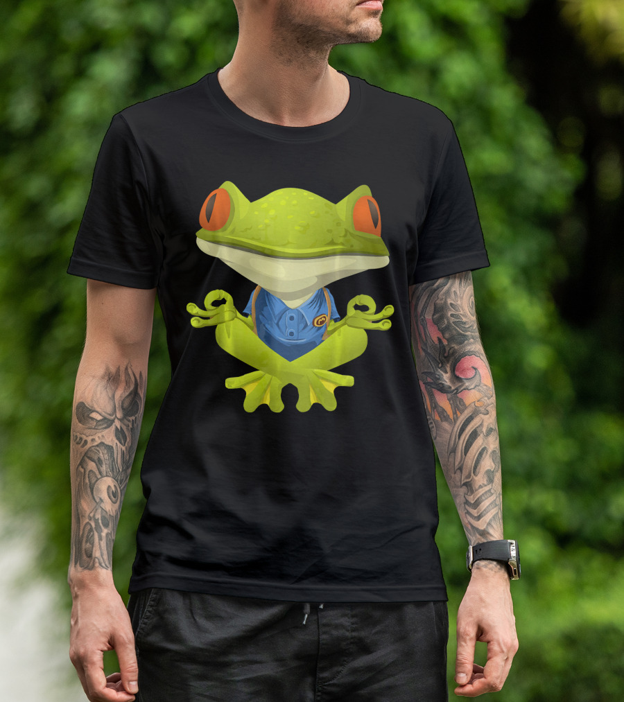 Red Eye Frog Yoga Meditation Shirt Yoga T-Shirt