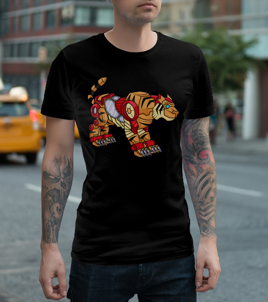 Robot Tiger Mech Animal Cool Panthera Cyborg Tigerbot T-Shirt