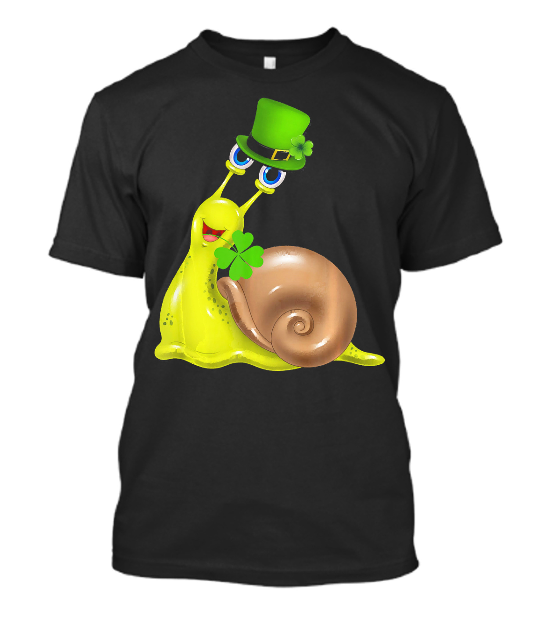 St Patricks Day Snail Wearing Irish Shamrock Hat T-Shirt