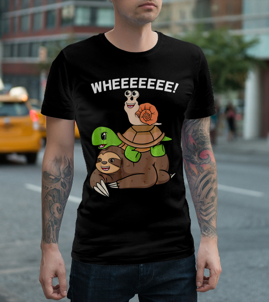 WHEEEEEE Sloth Turtle Snail Slow Animals T-Shirt