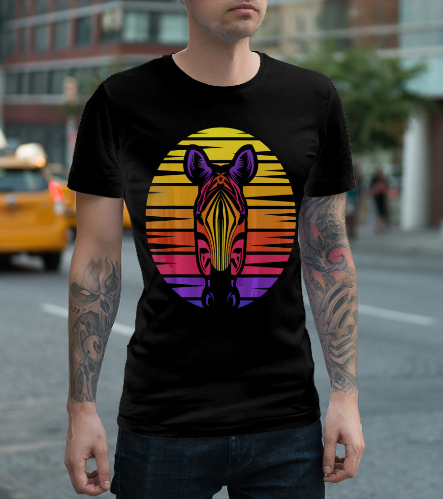 Safari Sunset Zebra Bold Striped T-Shirt