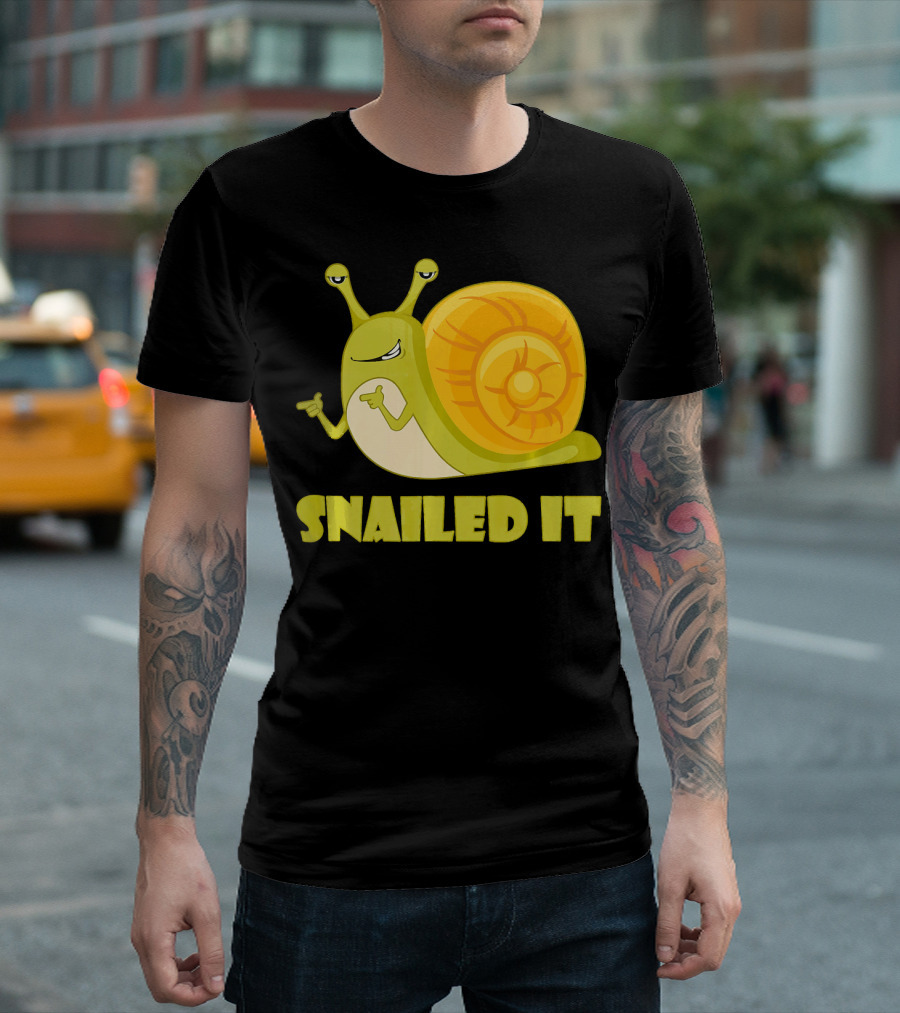 Snailed It Funny Large Happy Snail T-Shirt