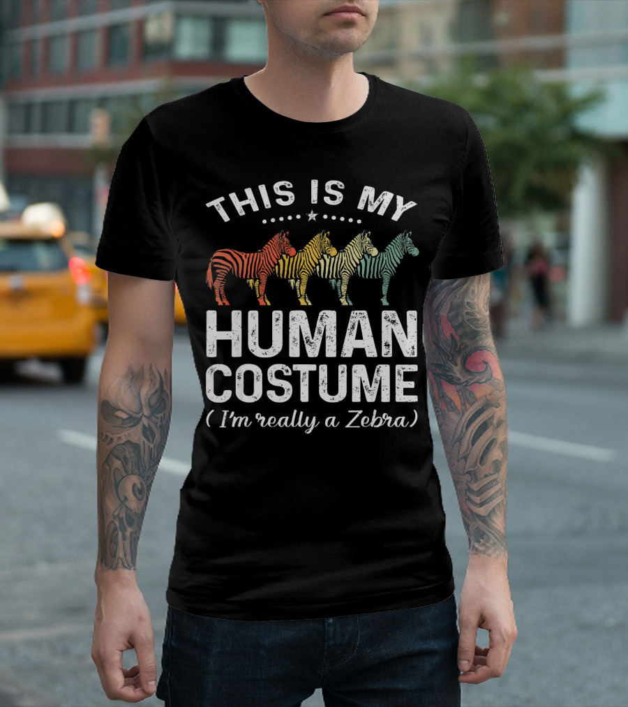 This Is My Human Costume I'm Really a Zebra Vintage T-Shirt