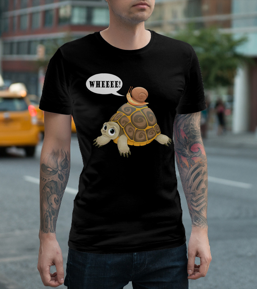 Wheee Turtle Snail Speed Race Piggyback Runnin T-Shirt