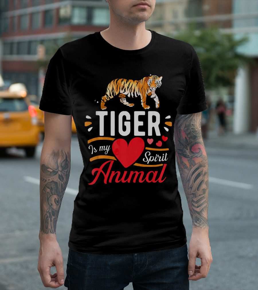 Tiger Is My Heart Spirit Animal Cute Fun Love T-Shirt