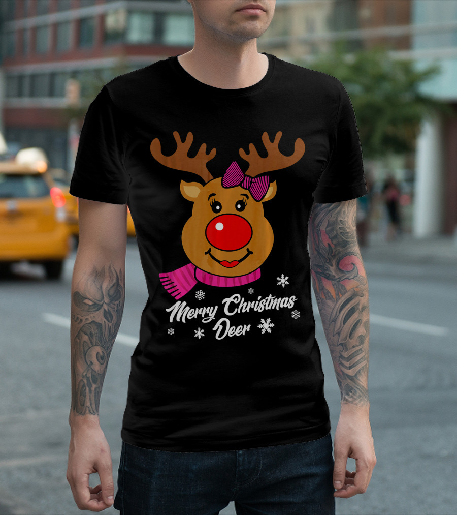 Oh Reindeer Girl Merry Christmas Deer T-Shirt