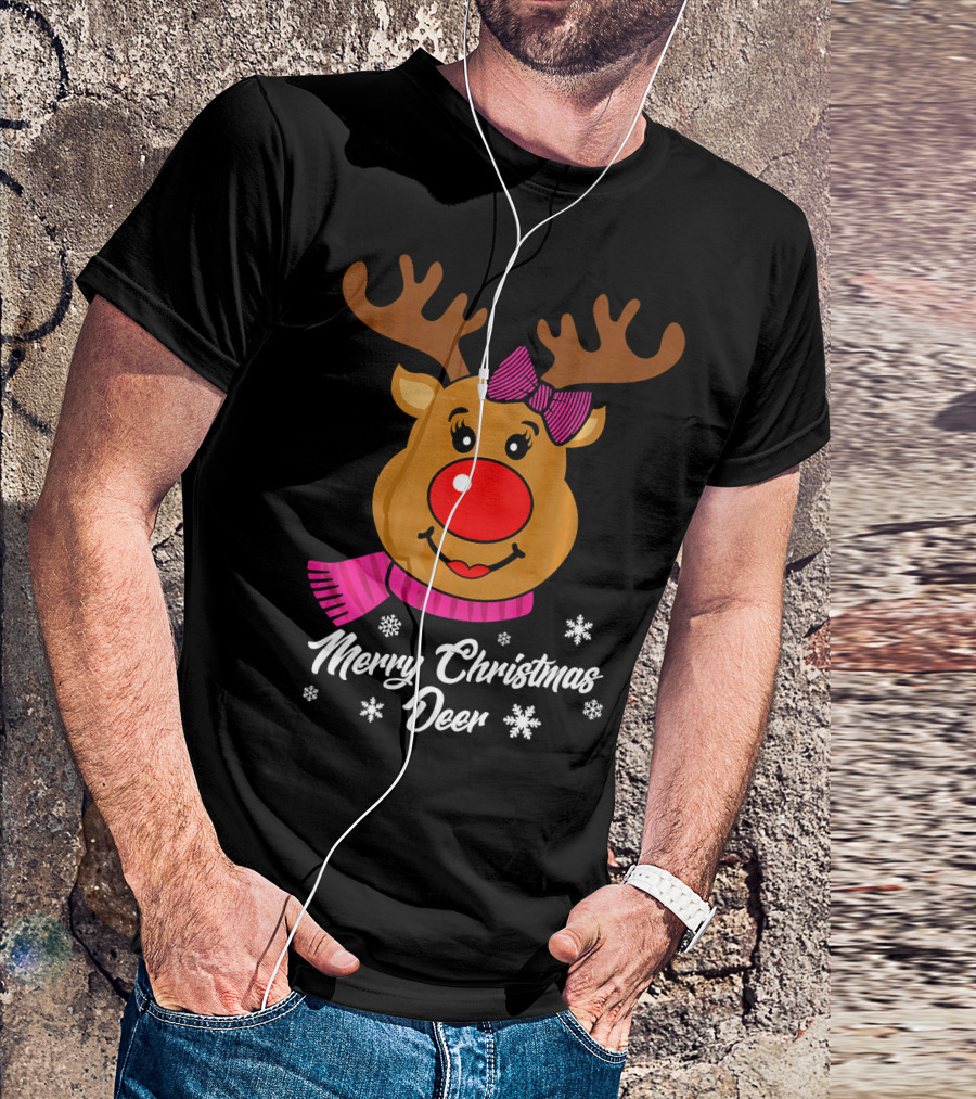 Oh Reindeer Girl Merry Christmas Deer T-Shirt