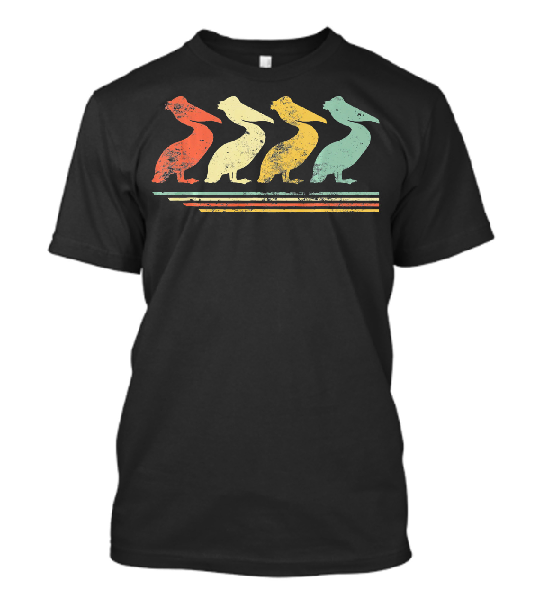 Retro Vintage Pelican Lover Colorful Animal T-Shirt