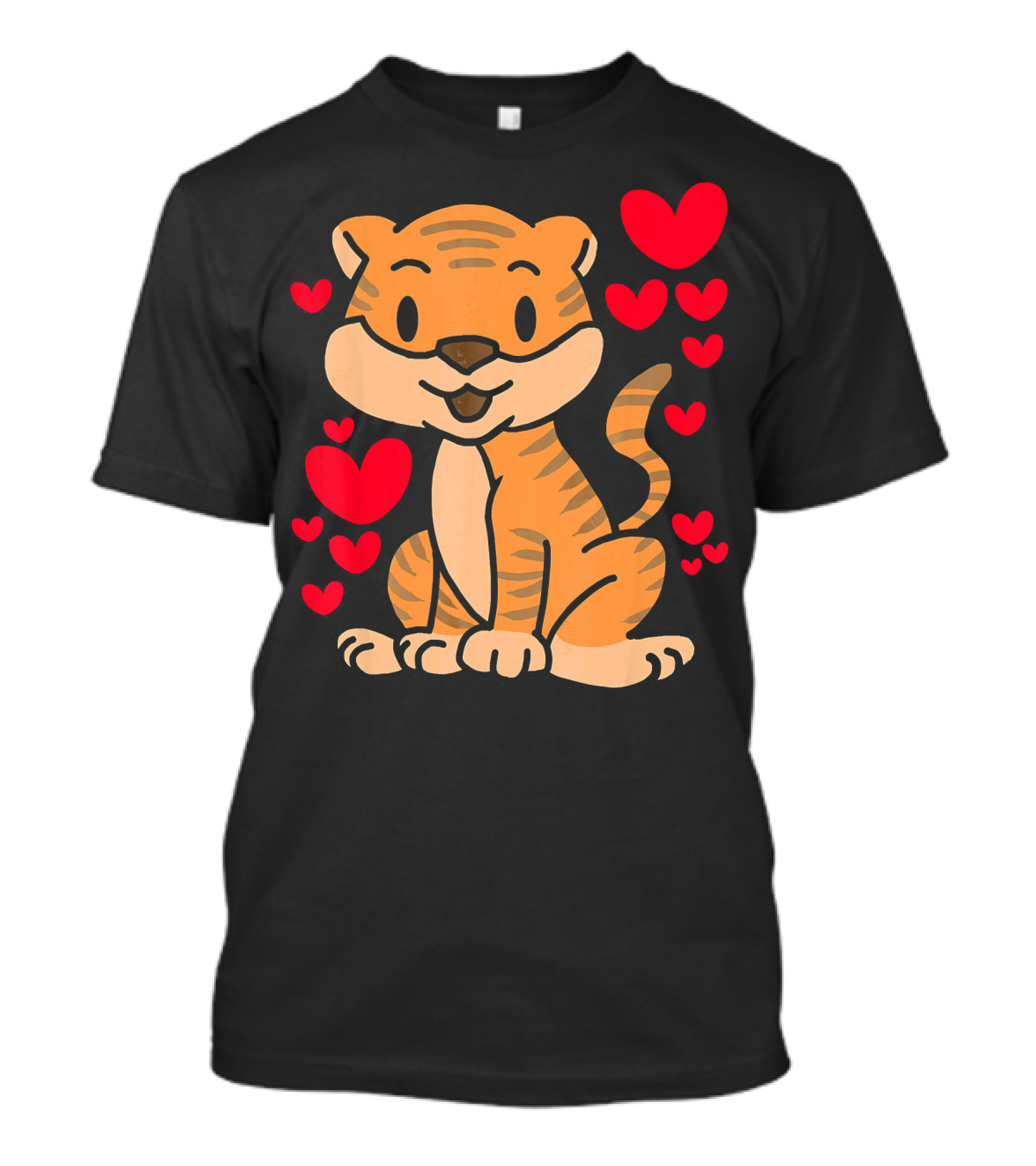 Tiger Love Valentines Day Cute Hearts Tiger Ro T-Shirt