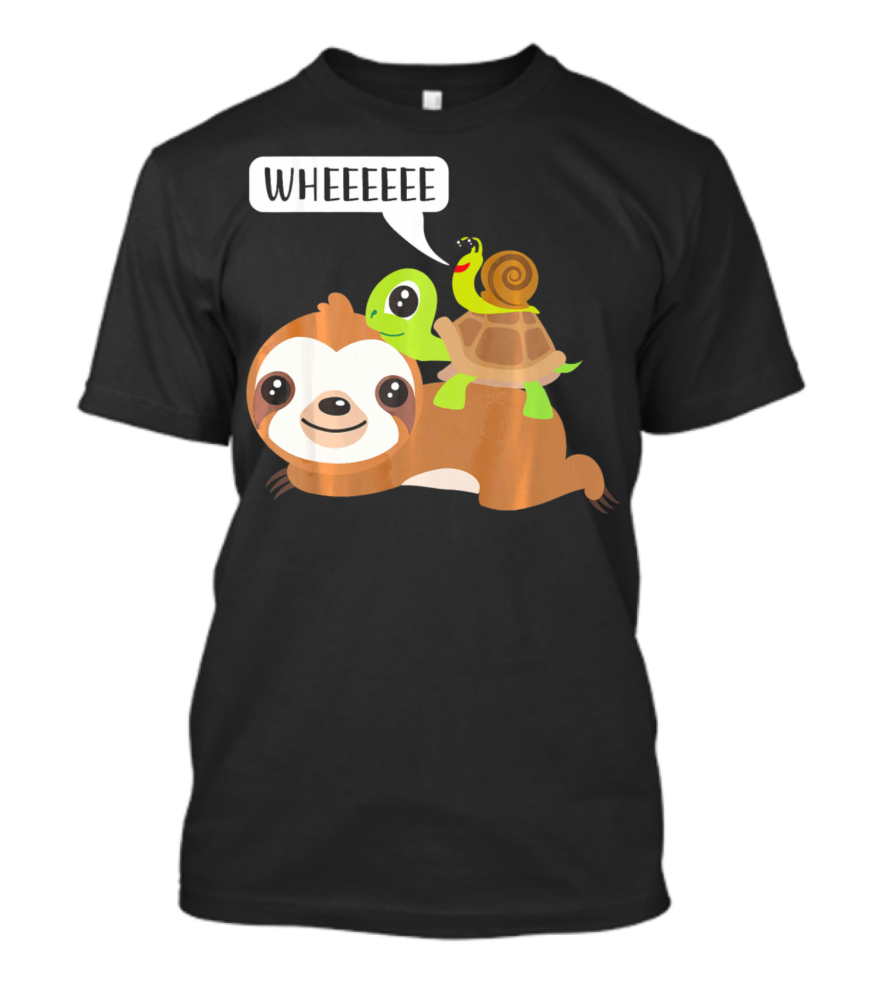 Wheeeeee Sloth Turtle Snail Funny Sloth T-Shirt