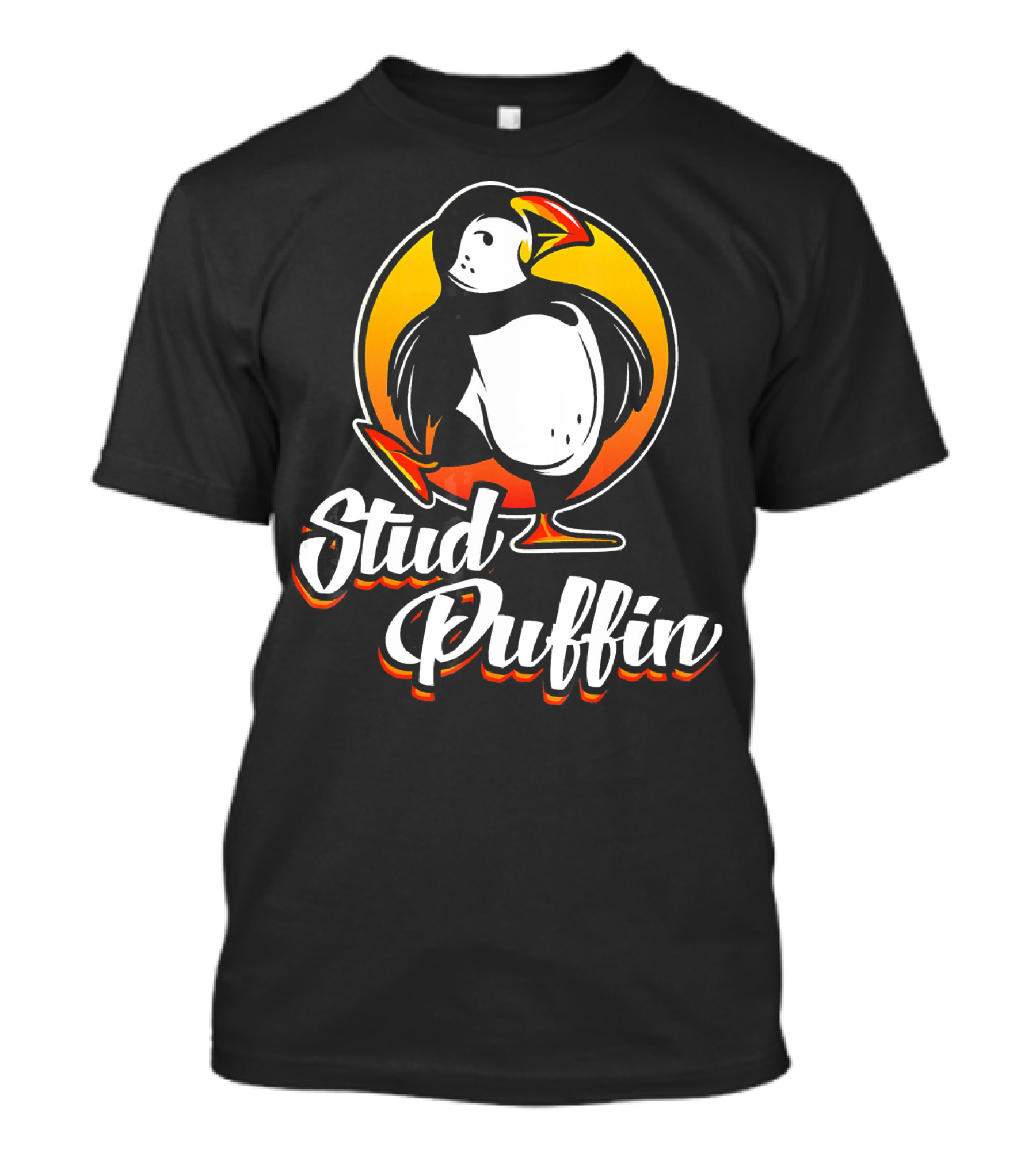 Stud Puffin Cool Funny Bird Vintage Sunset T-Shirt