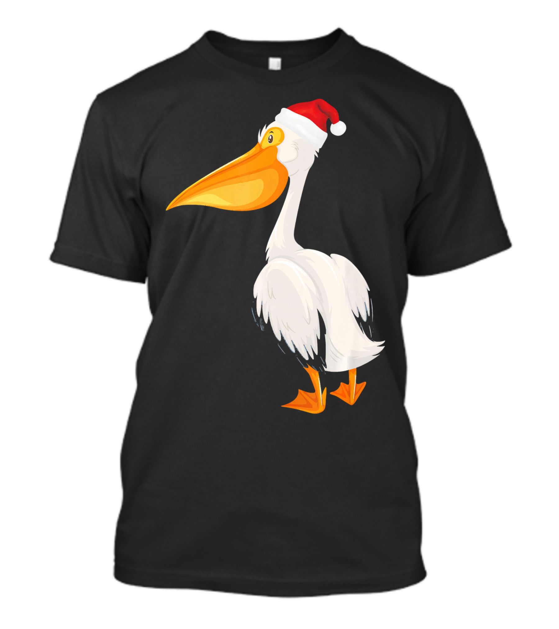 Santa Pelican Christmas Bird Festive White Pelic T-Shirt