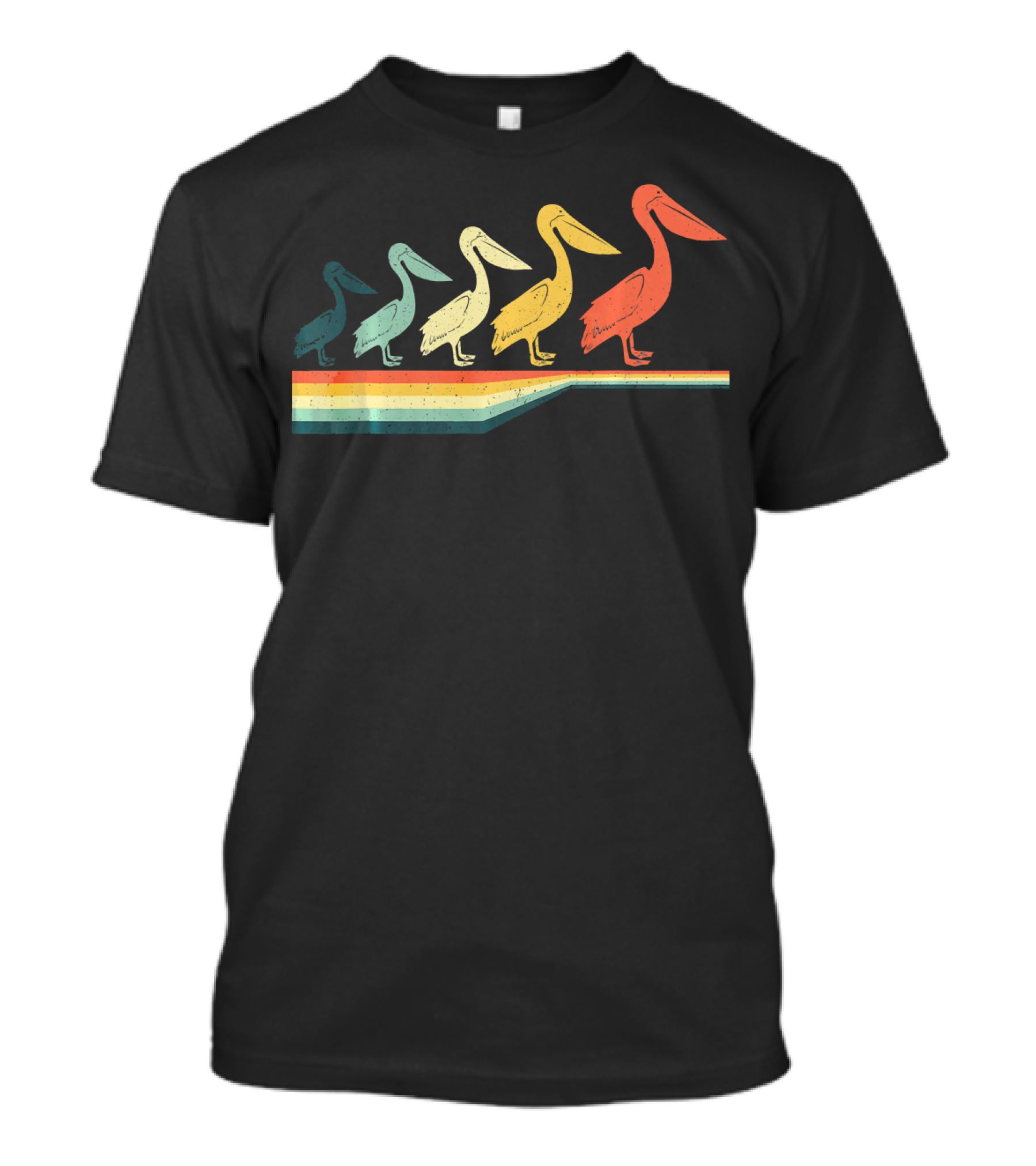 Pelican Retro Vintage Rainbow Pelican Ani T-Shirt
