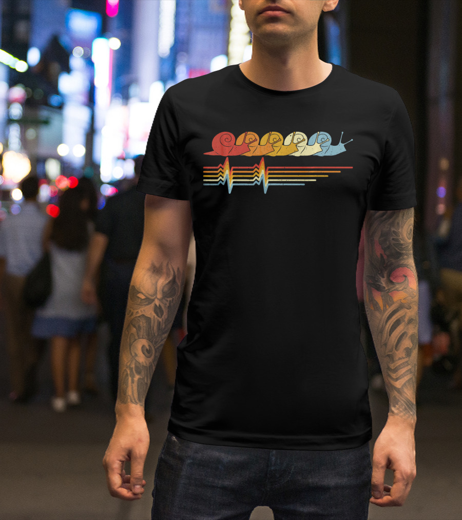 Snail Heartbeat Retro Vintage Stripe Pattern Series T-Shirt