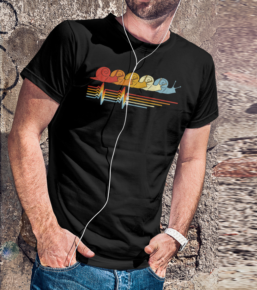Snail Heartbeat Retro Vintage Stripe Pattern Series T-Shirt