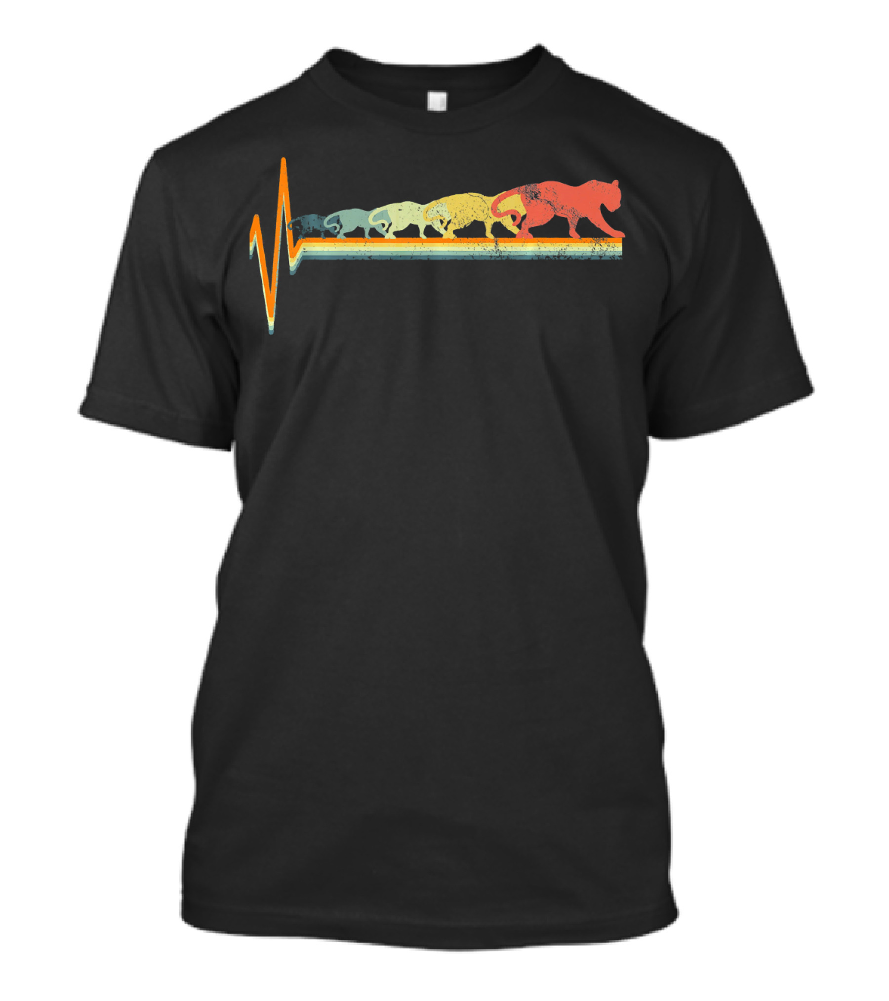 Tiger Panther Big Wild Retro Evolution Pulse T-Shirt