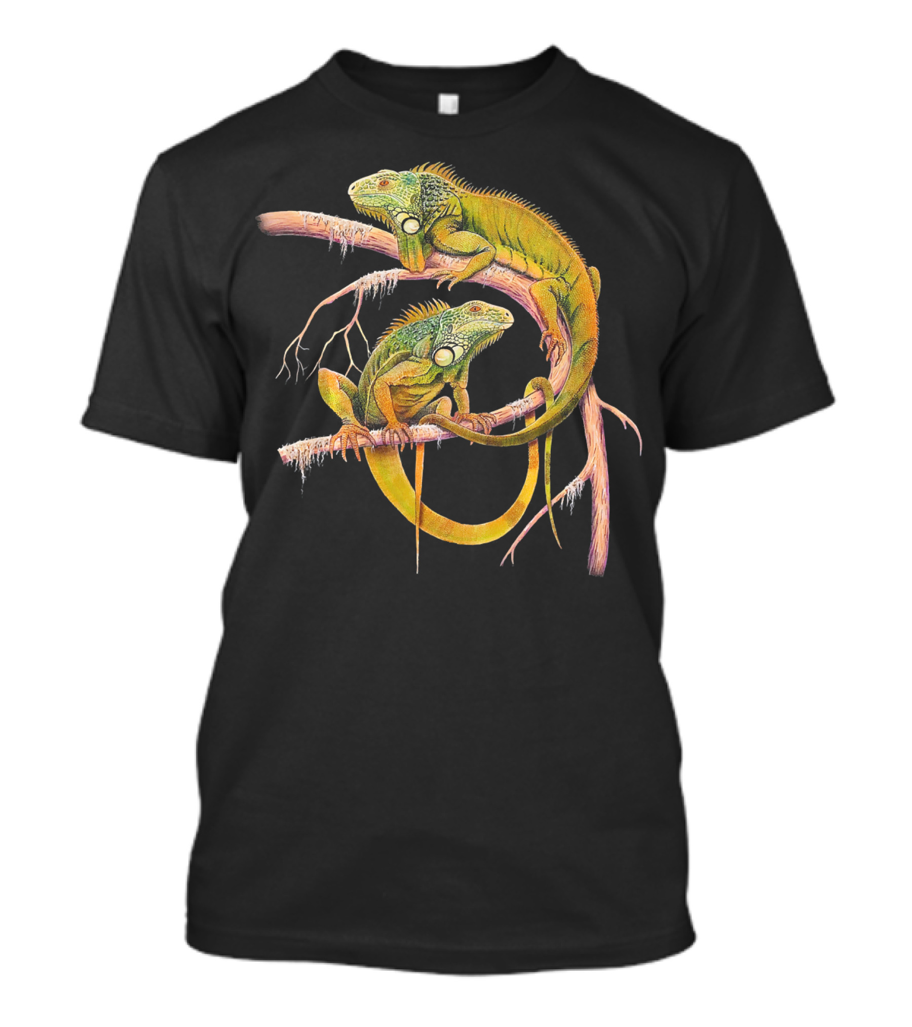Wildlife Gecko Lizard Reptile Lover Iguanas On Branch T-Shirt