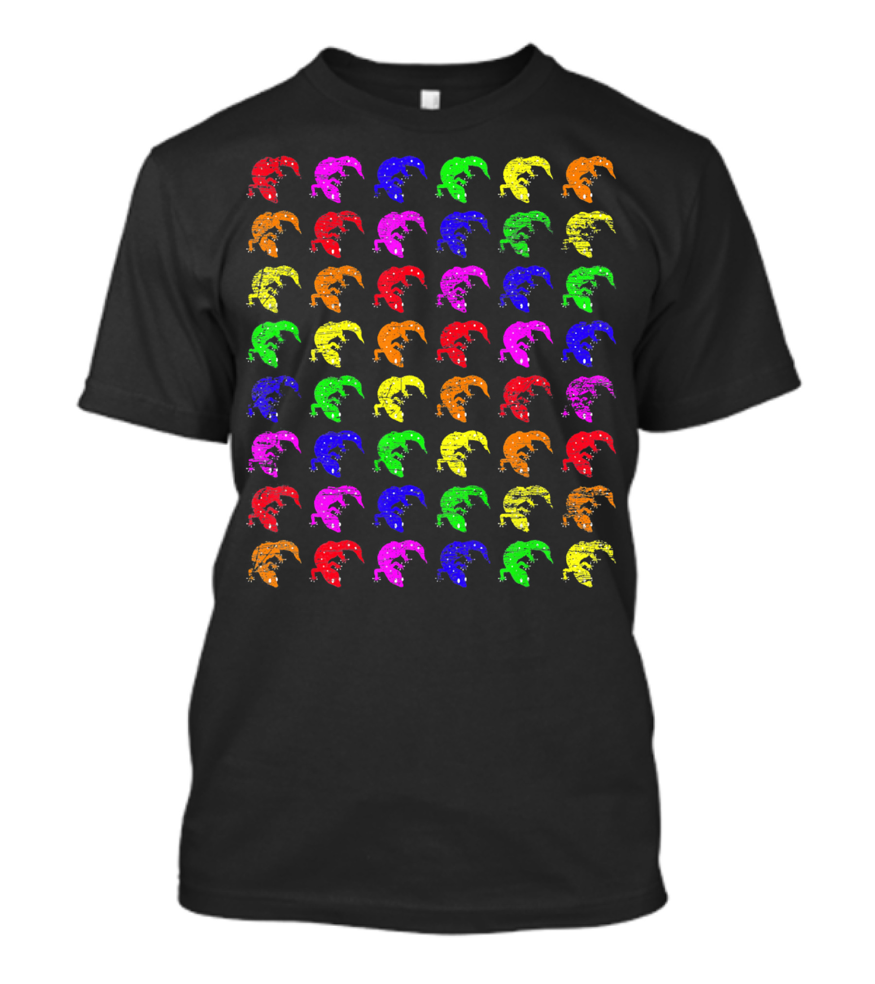 Vintage Gecko Rainbow Retro T-Shirt