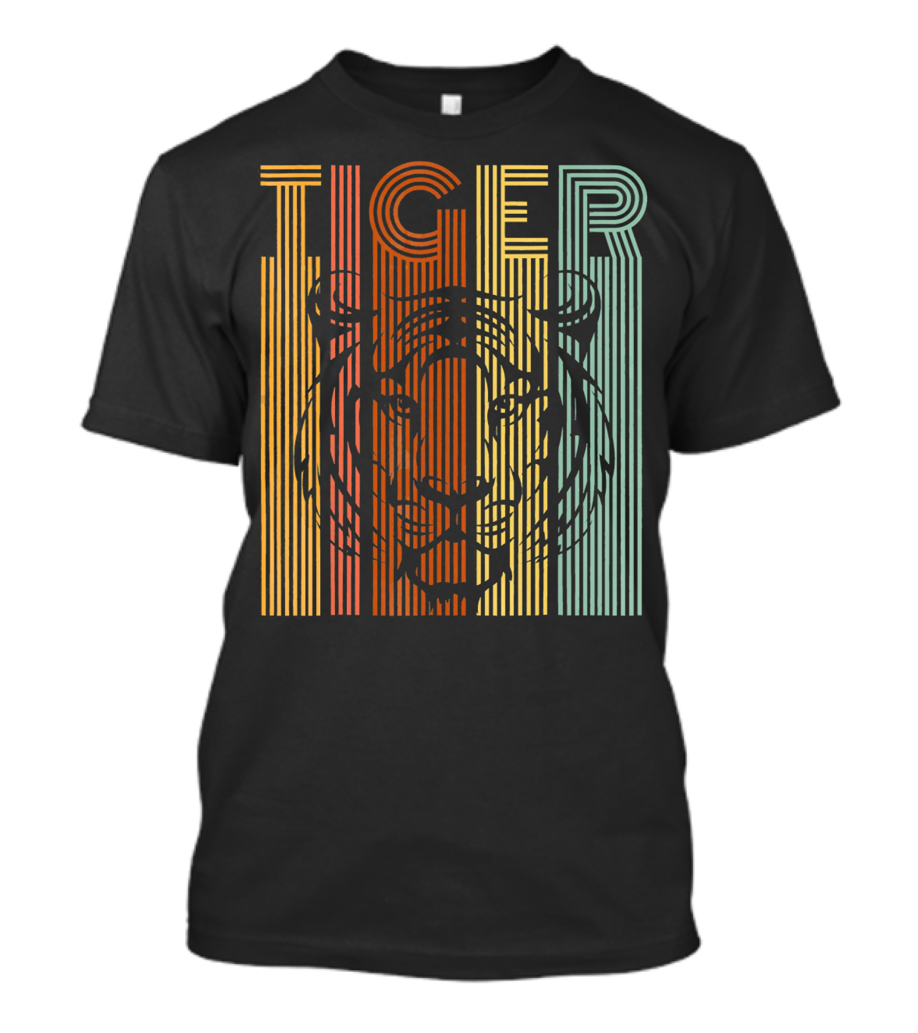Retro Vintage Tiger Striped Face T-Shirt