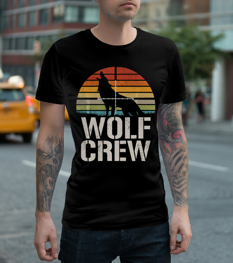 Vintage Sunset Wolf Crew Hunter Group T-Shirt