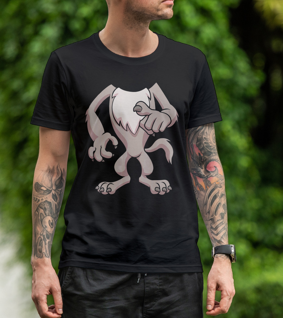 Wolf Costume Halloween Werewolf Cartoon Character Body T-Shirt