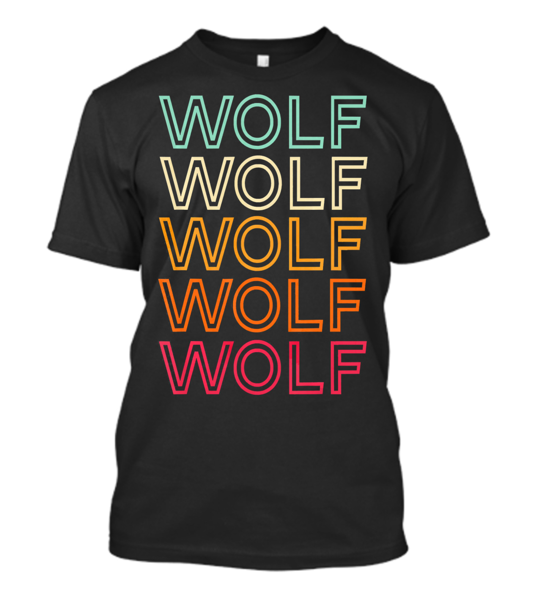 Wolf Wolf Wolf Wolf Wolf Vintage Retro Wolf T-Shirt