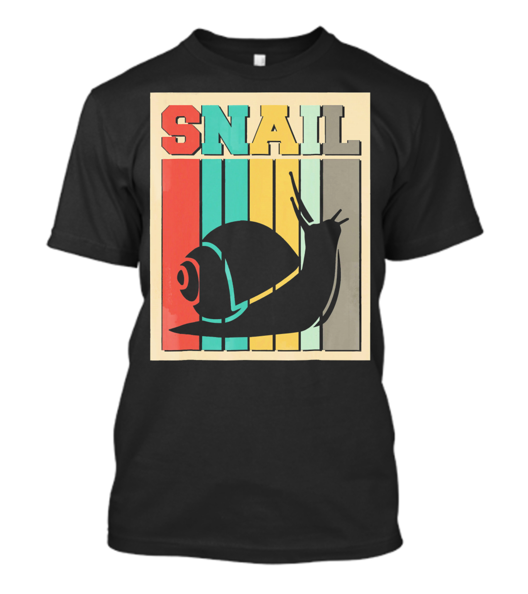 Vintage Snail Retro Stripes T-Shirt