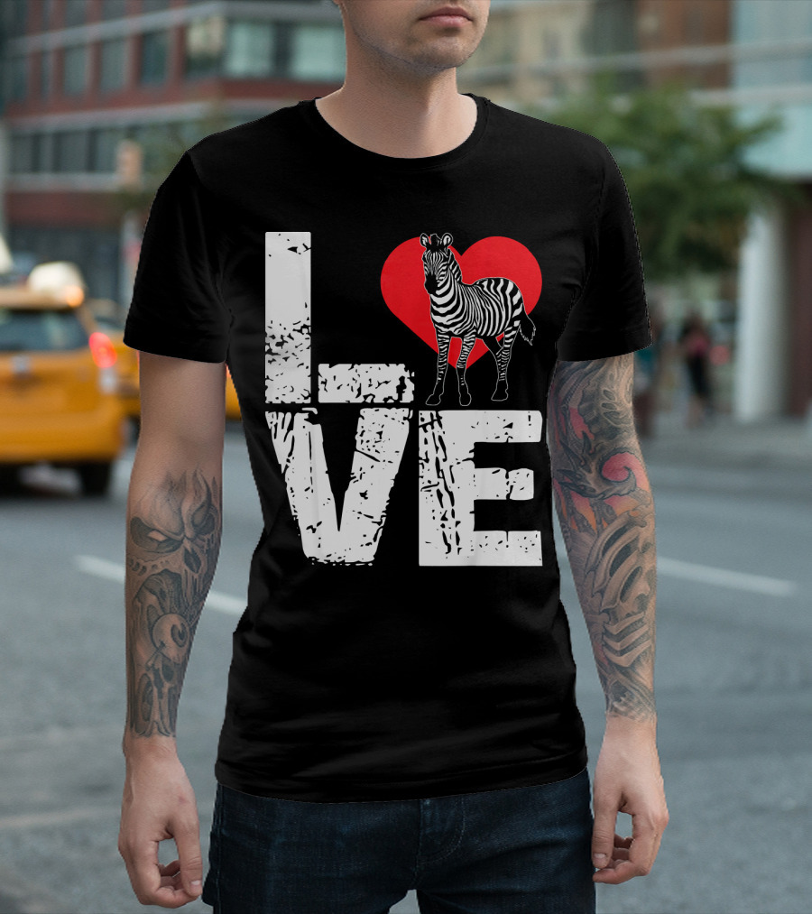 Love Zebra Heart T-Shirt