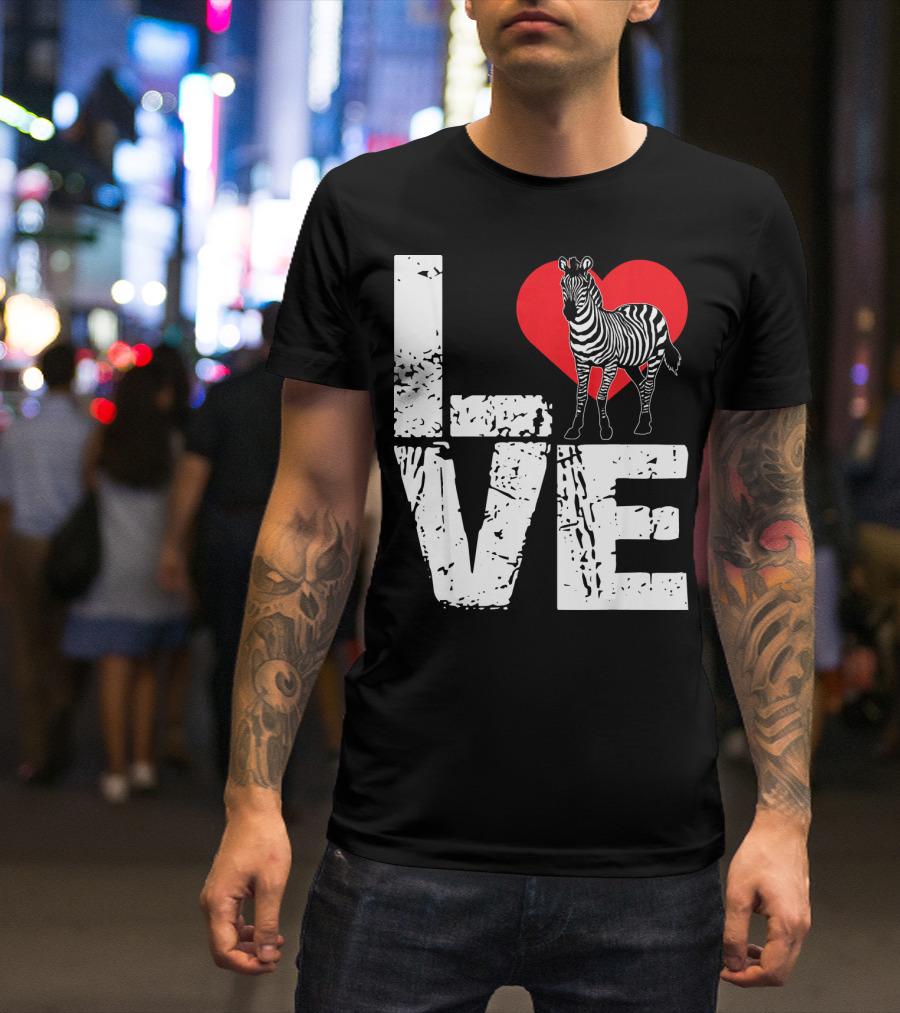 Love Zebra Heart T-Shirt