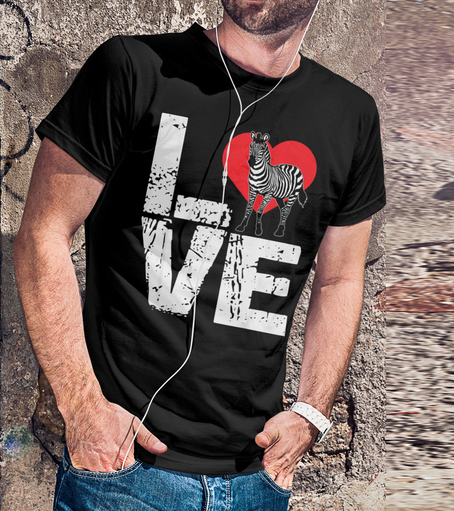 Love Zebra Heart T-Shirt