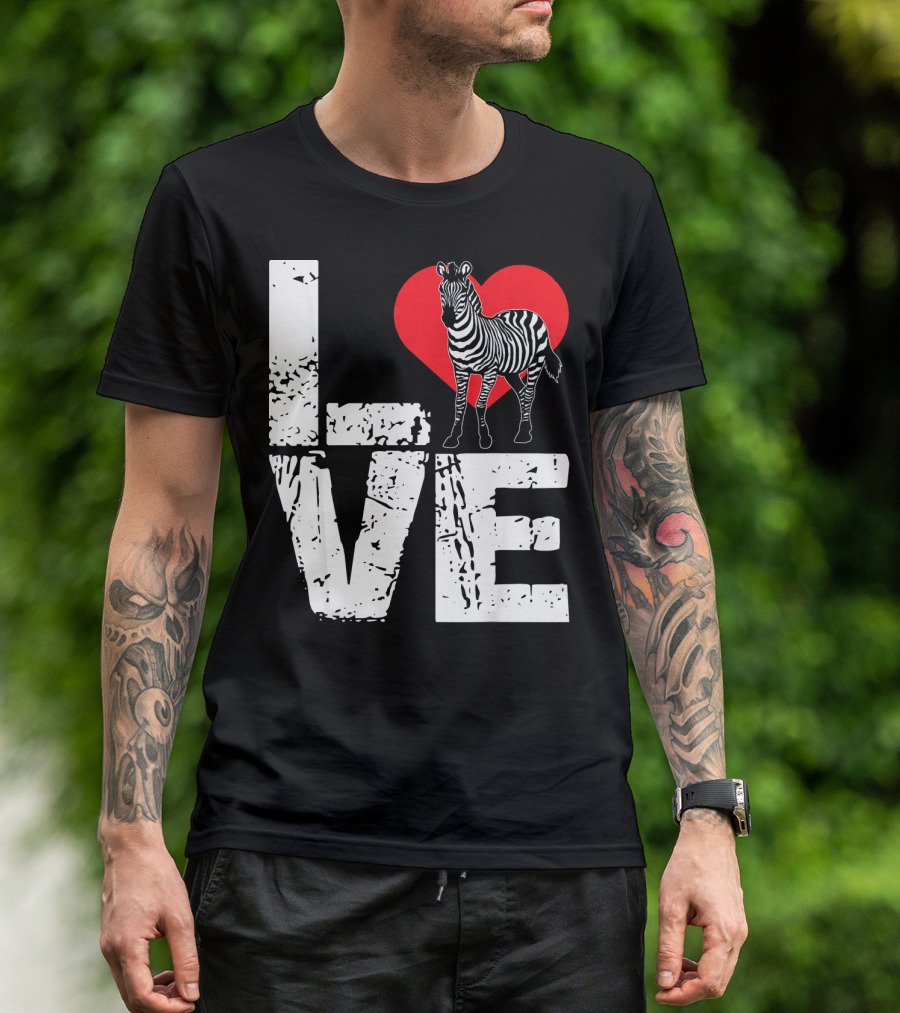 Love Zebra Heart T-Shirt