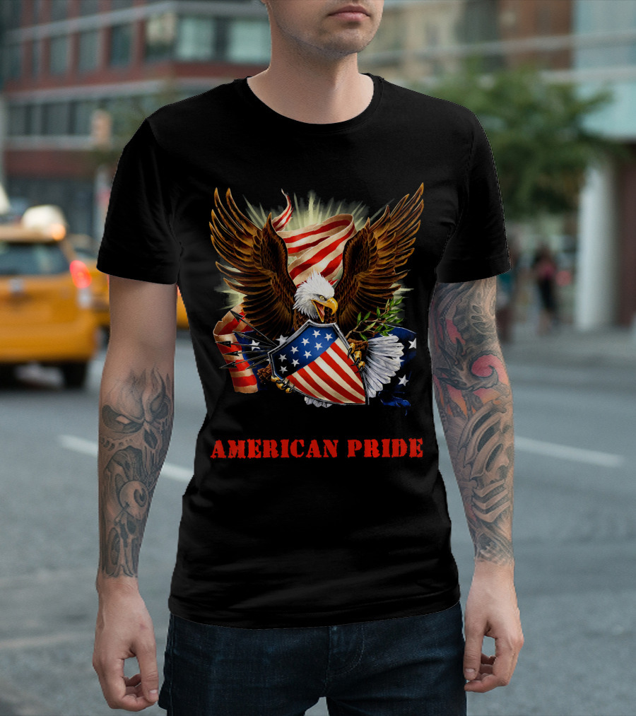 American Pride Flag Eagle Freedom T-Shirt