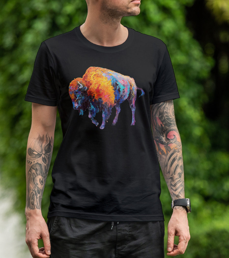 American Buffalo Colorful Buffalo Ame T-Shirt