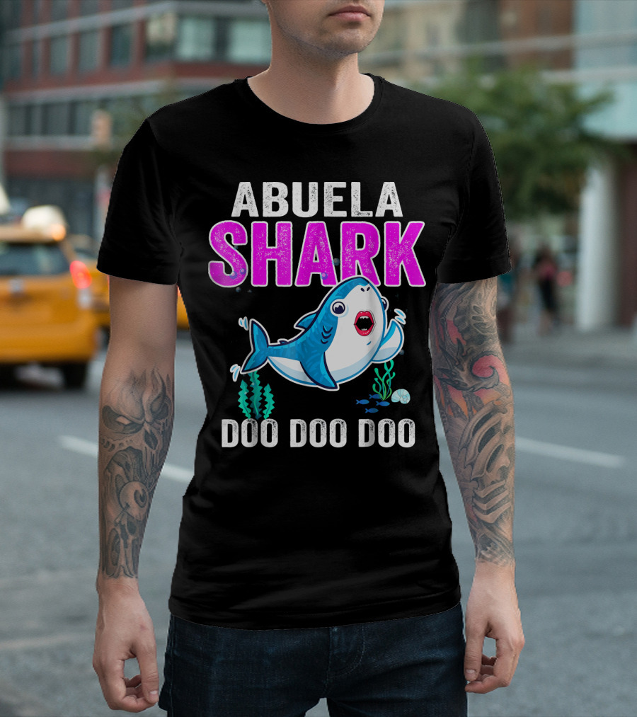 Abuela Shark Doo Doo Doo Fun Marine T-Shirt