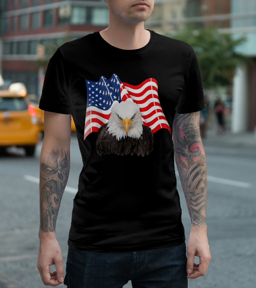 American Flag Bald Eagle USA Patriotic T-Shirt