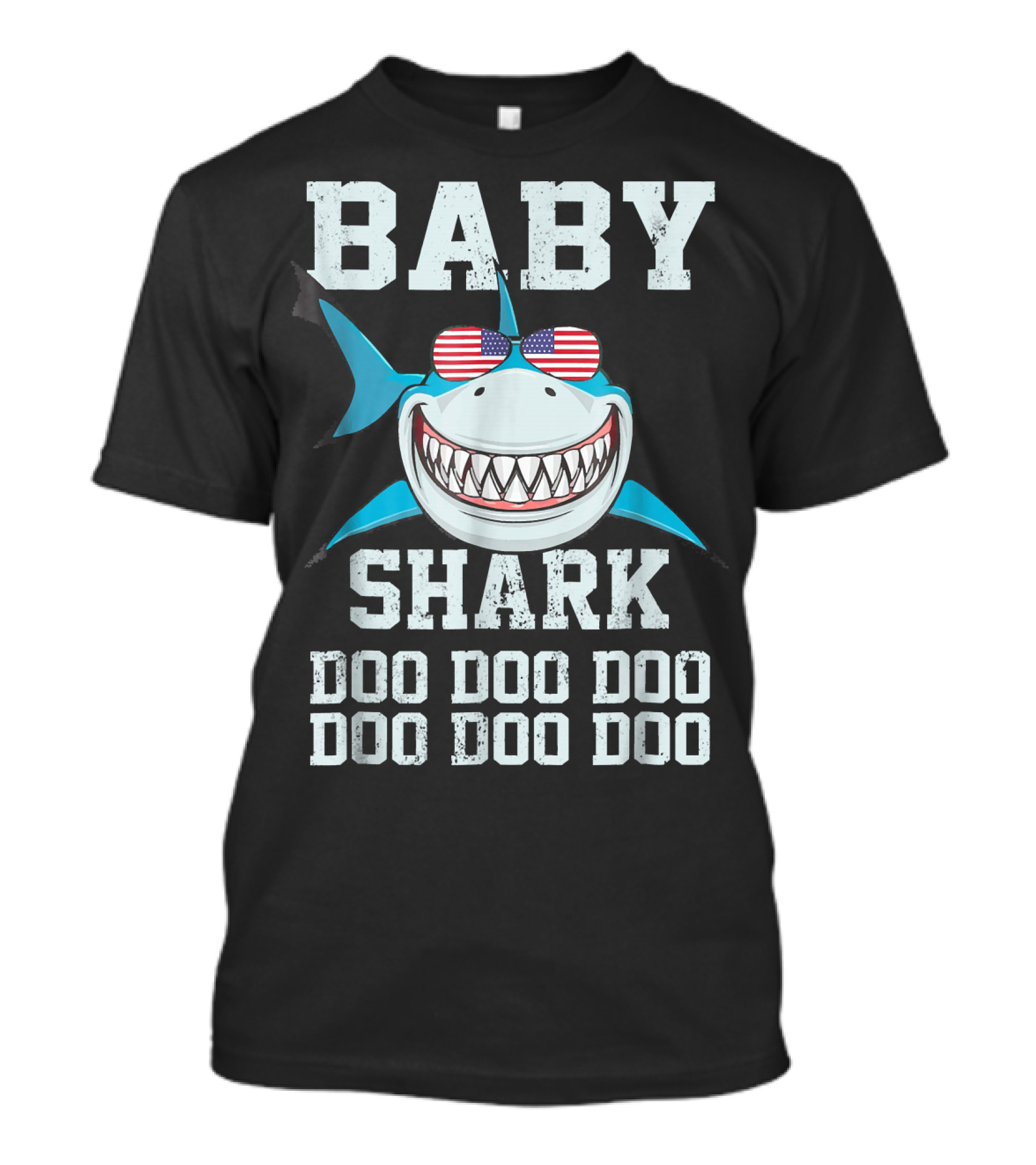Baby Shark Doo Doo Doo Doo Doo American Flag Sunglasses T-Shirt