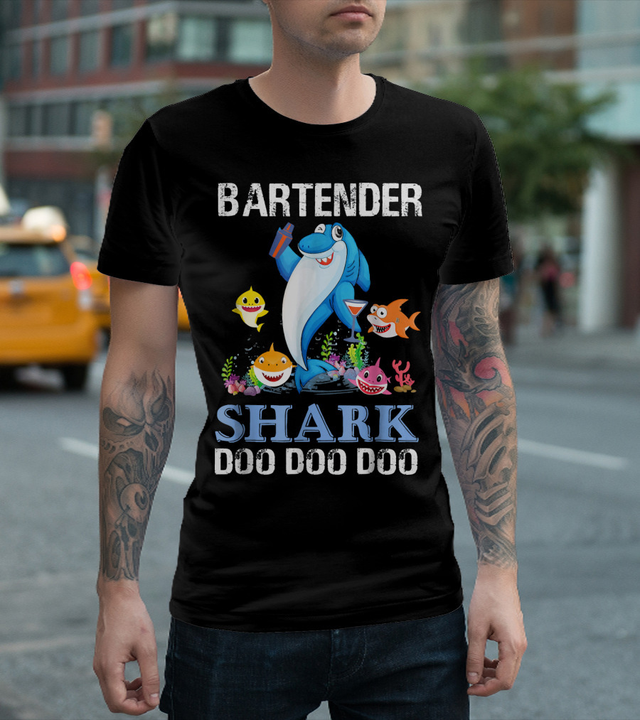 BARTENDER SHARK DOO DOO DOO COCKTAIL PARTY KIDS SONG INSPIRED T-Shirt