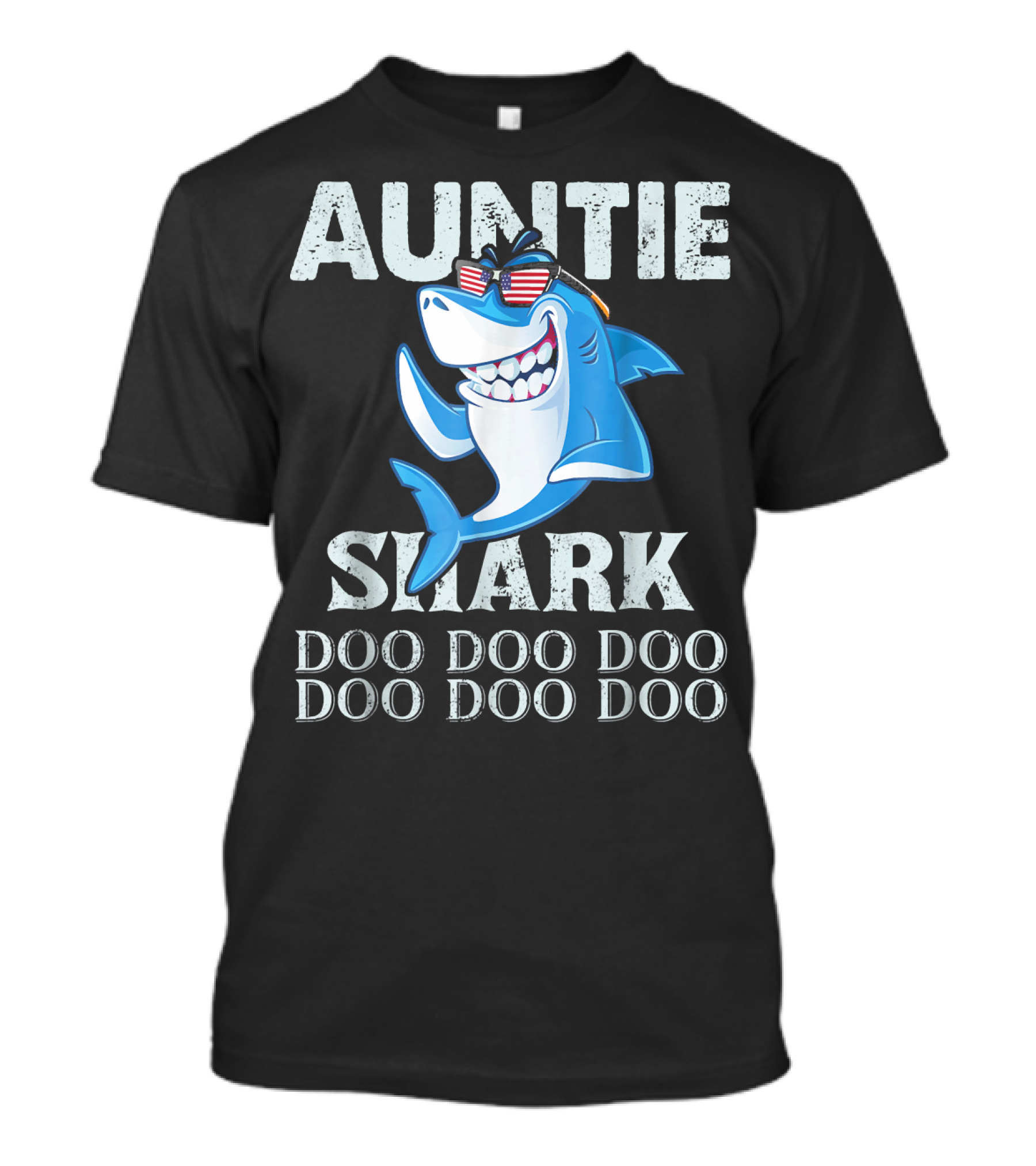 Auntie Shark Doo Doo Doo Cool Shark With Sunglasses T-Shirt