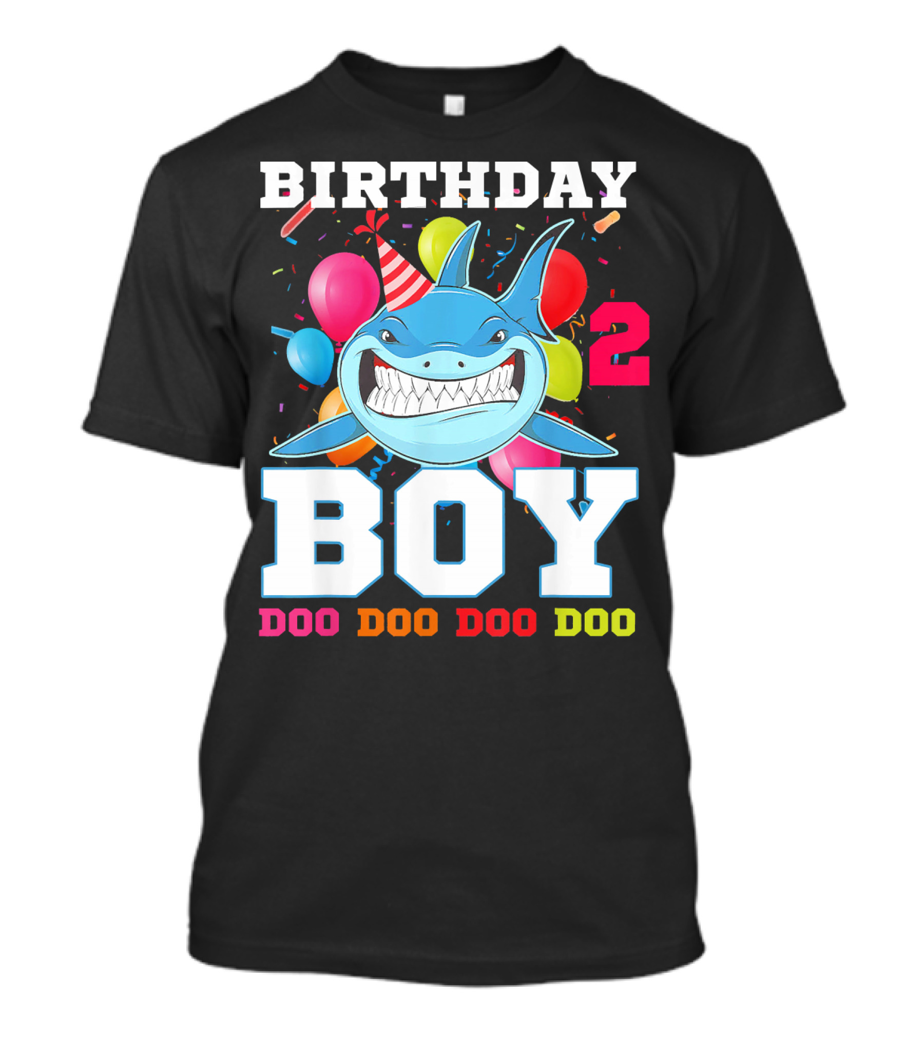 Birthday Boy 2 Doo Doo Doo Shark Party T-Shirt