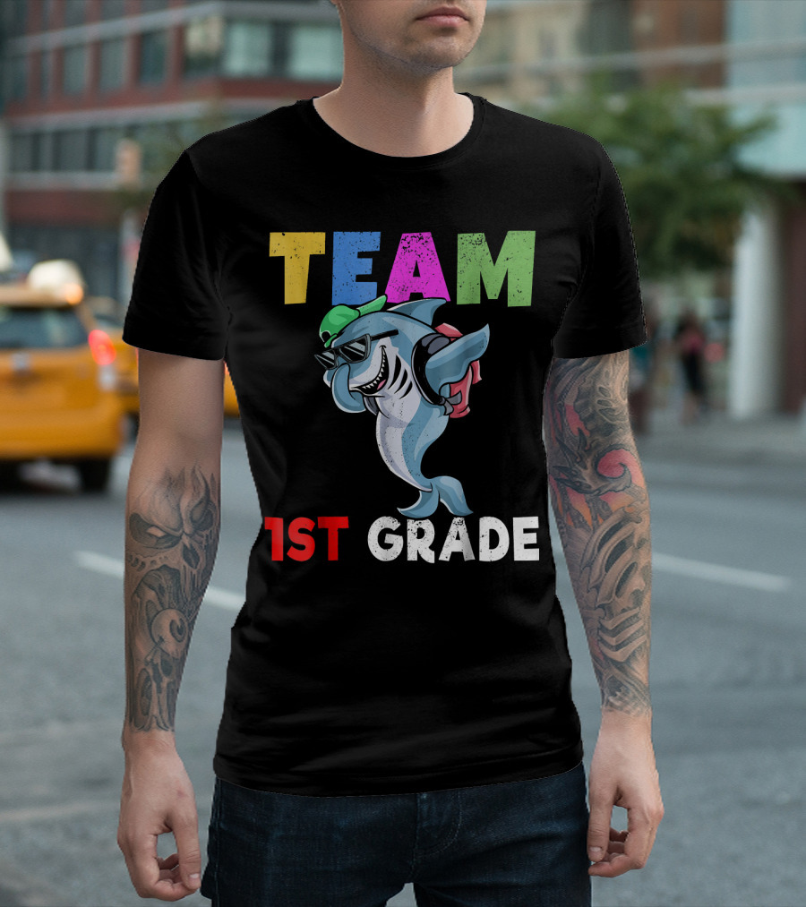 Team Shark Back To School 1st Grade T-Shirt