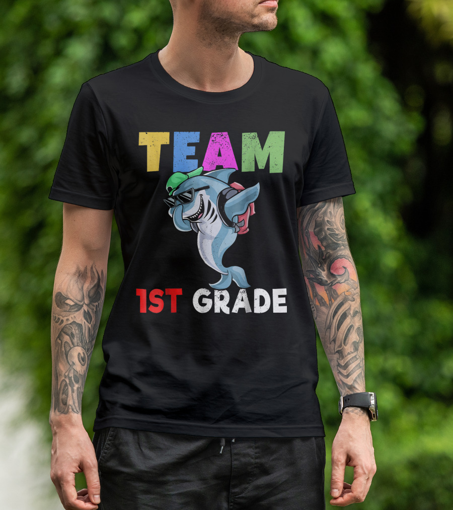 Team Shark Back To School 1st Grade T-Shirt