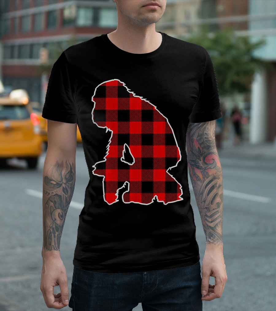 Chimpanzee Red Buffalo Plaid Monkey Match T-Shirt