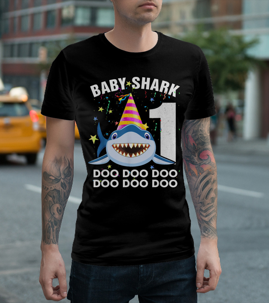 Baby Shark 1st Birthday Doo Doo Doo Party Hat T-Shirt