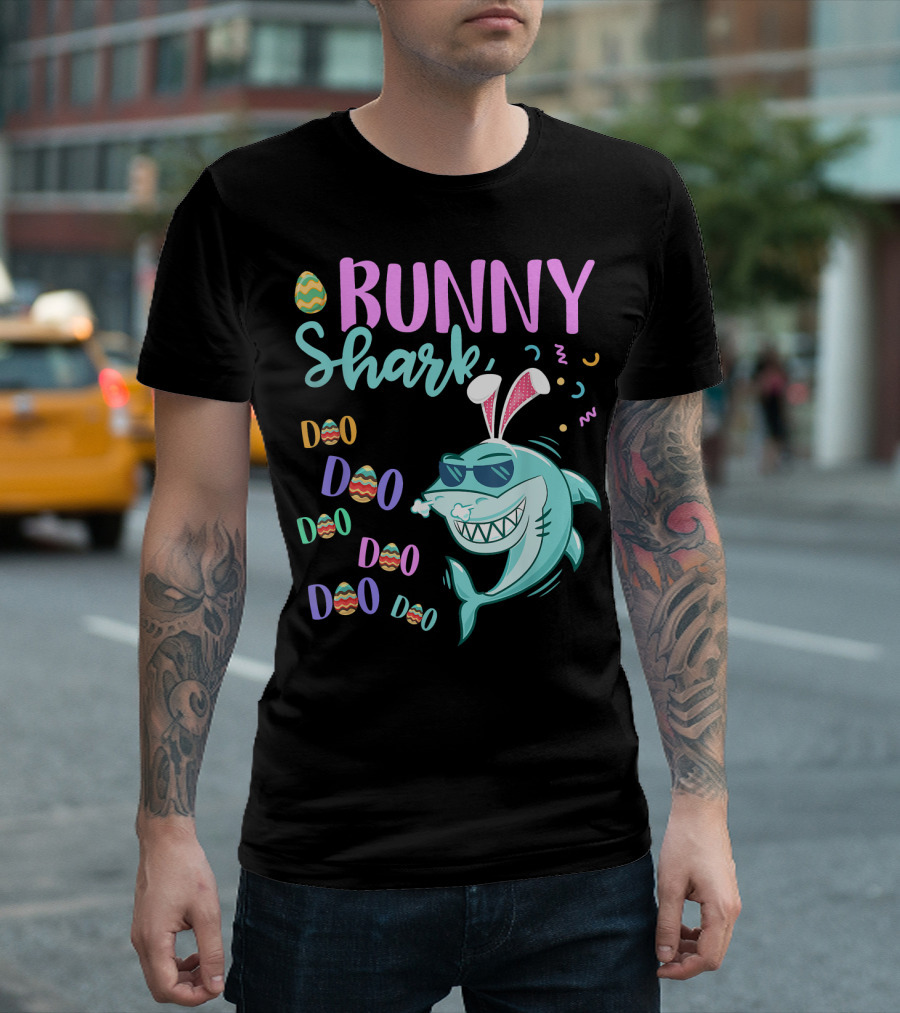 Bunny Shark Doo Doo Easter Egg Sunglasses T-Shirt