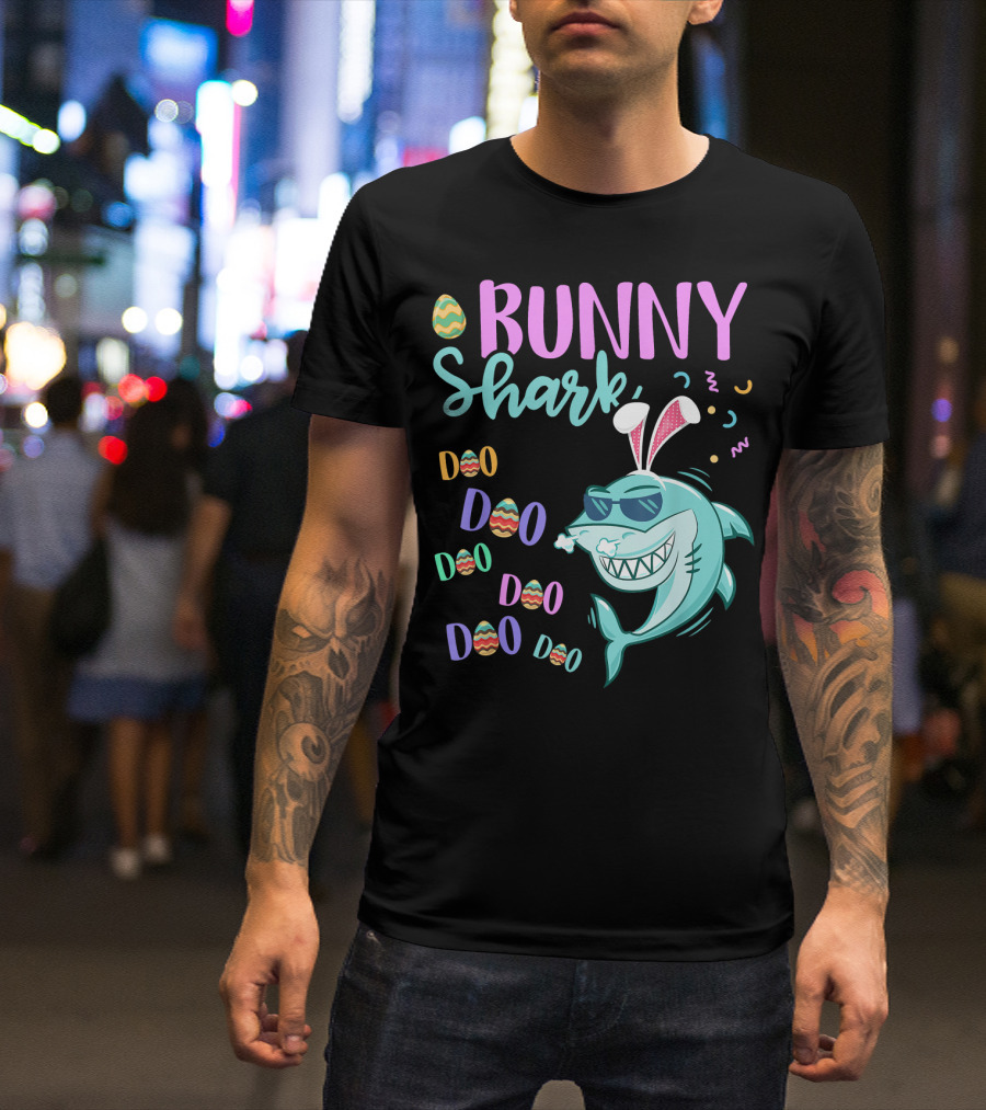 Bunny Shark Doo Doo Easter Egg Sunglasses T-Shirt