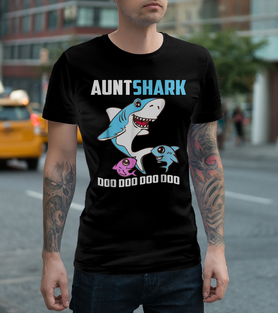 Aunt Shark Doo Doo Doo Doo Family Fun T-Shirt